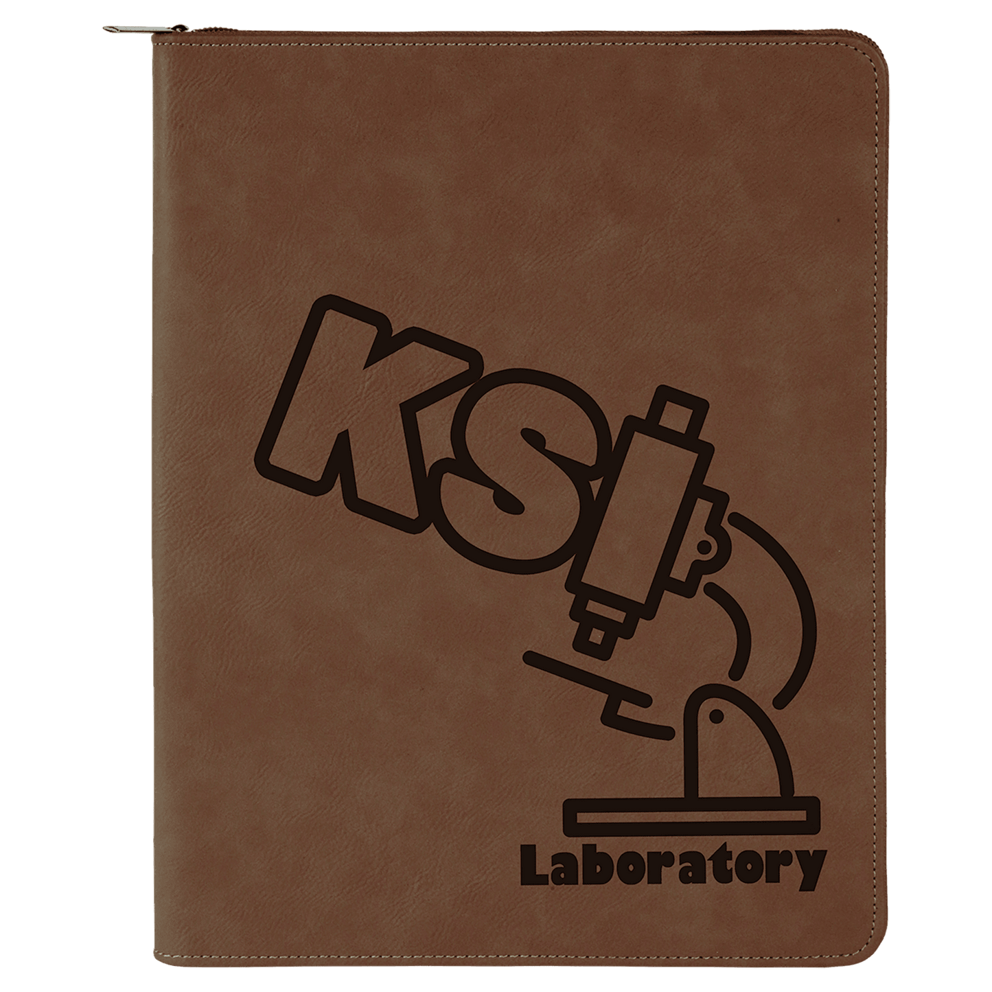 9 1/2" x 12" with Zipper Laserable Leatherette Portfolio with Notepad