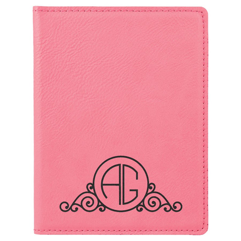 4 1/4" x 5 1/2" Laserable Leatherette Passport Holder