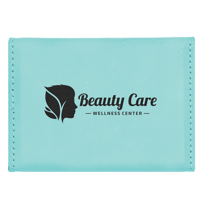 3 3/4" x 2 3/4" Laserable Leatherette Hard Business Card Holder