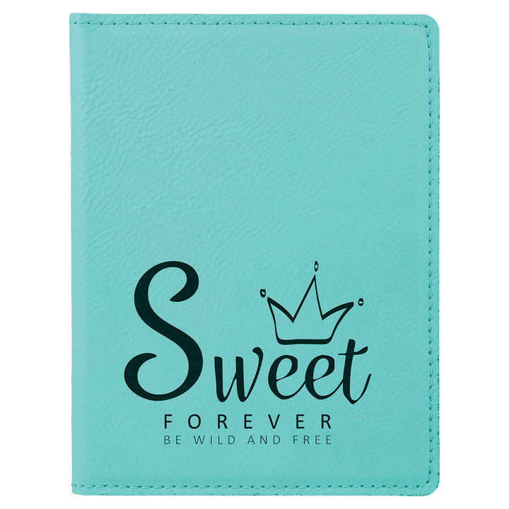 4 1/4" x 5 1/2" Laserable Leatherette Passport Holder