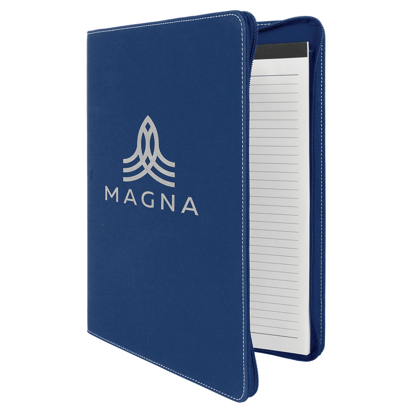9 1/2" x 12" w/Zipper Laserable Leatherette Portfolio with Notepad