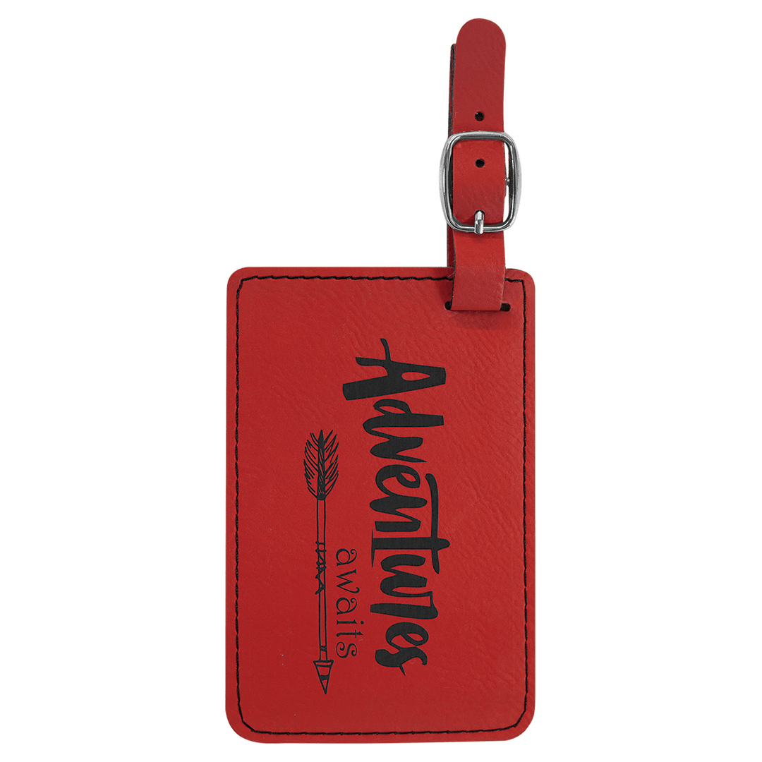 4 1/4" x 2 3/4" Laserable Leatherette Luggage Tag