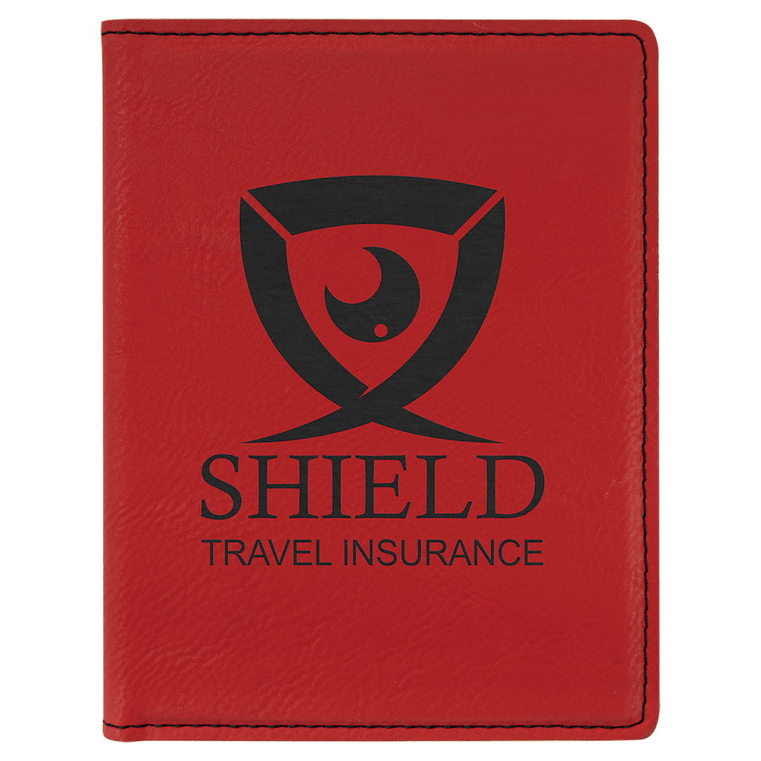 4 1/4" x 5 1/2" Laserable Leatherette Passport Holder