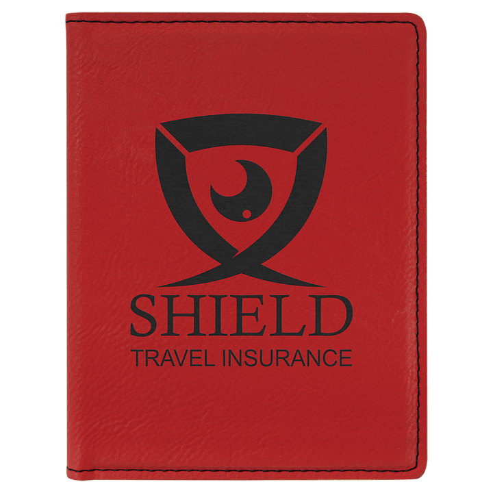 4 1/4" x 5 1/2" Laserable Leatherette Passport Holder