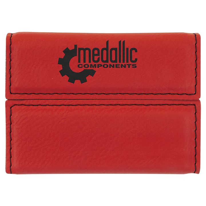 3 3/4" x 2 3/4" Laserable Leatherette Hard Business Card Holder