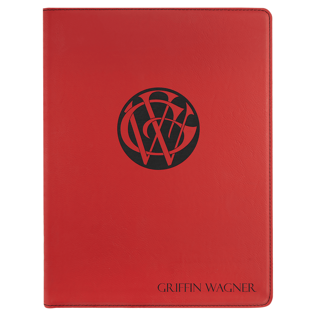 9 1/2" x 12" Laserable Leatherette Portfolio with Notepad