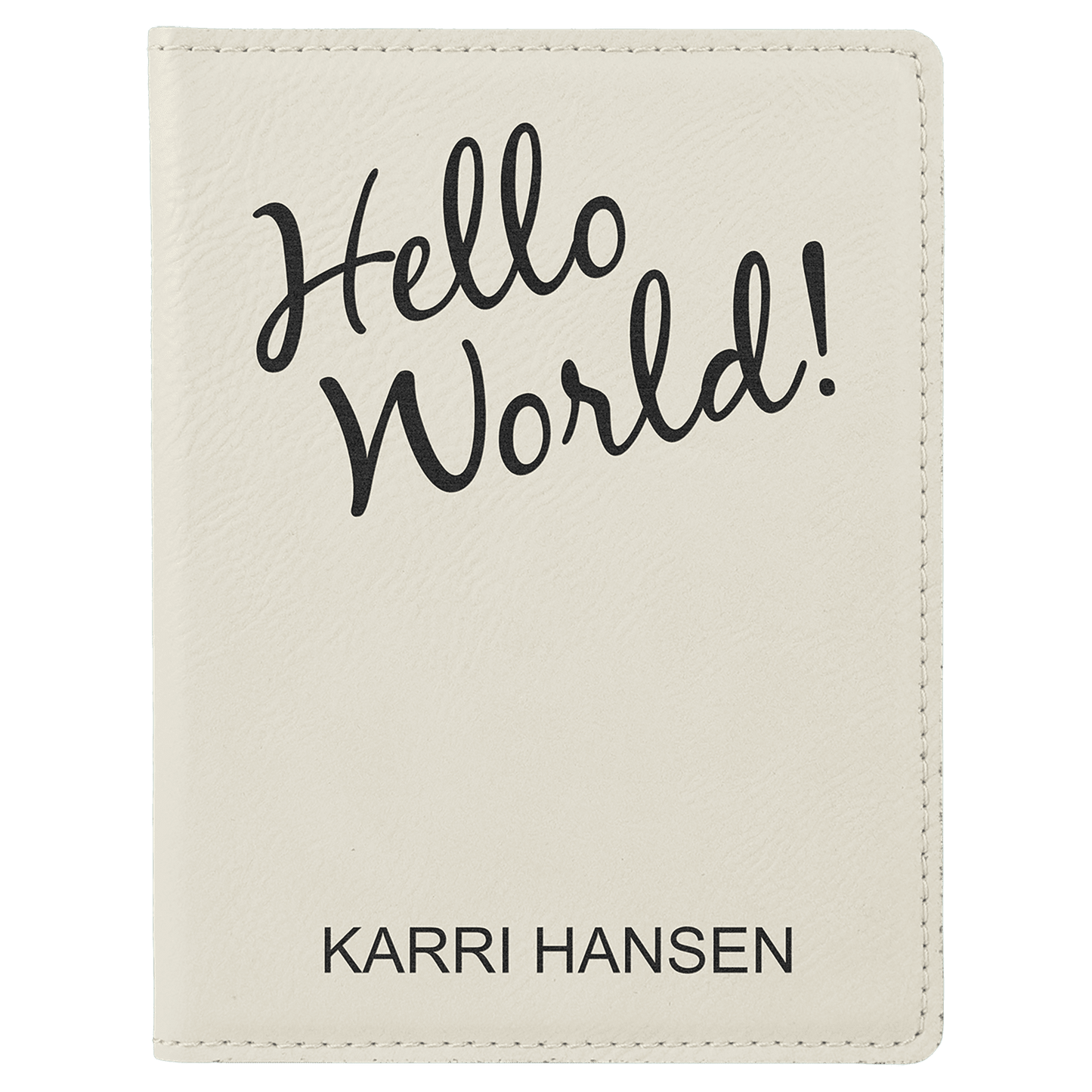 4 1/4" x 5 1/2" Laserable Leatherette Passport Holder