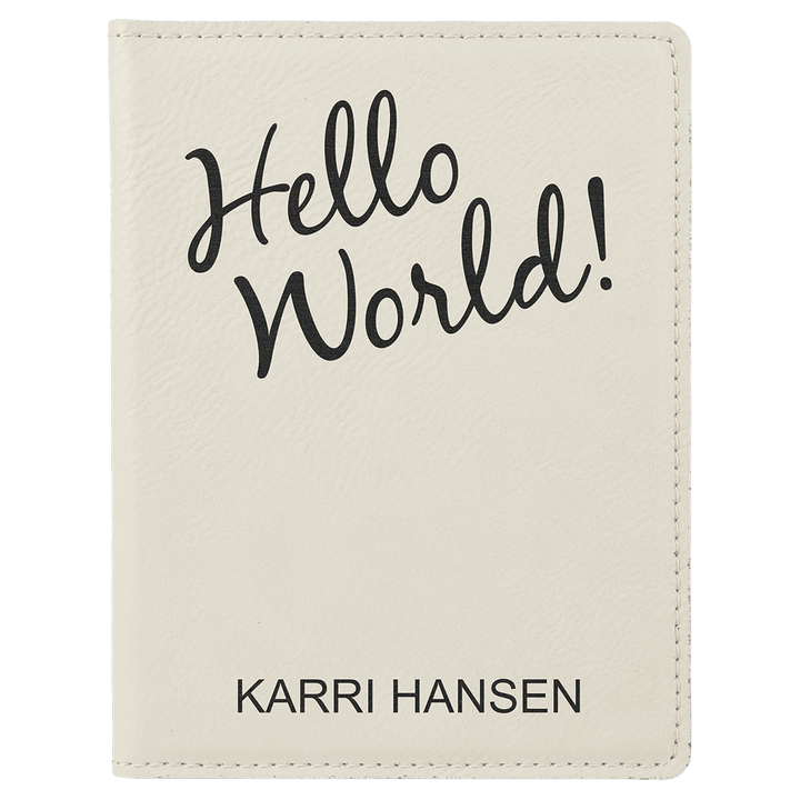 4 1/4" x 5 1/2" Laserable Leatherette Passport Holder