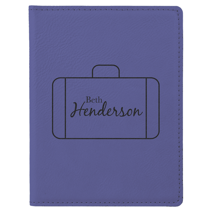 4 1/4" x 5 1/2" Laserable Leatherette Passport Holder