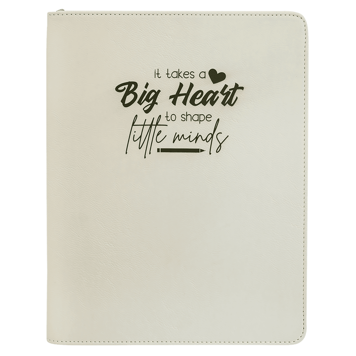 9 1/2" x 12" with Zipper Laserable Leatherette Portfolio with Notepad