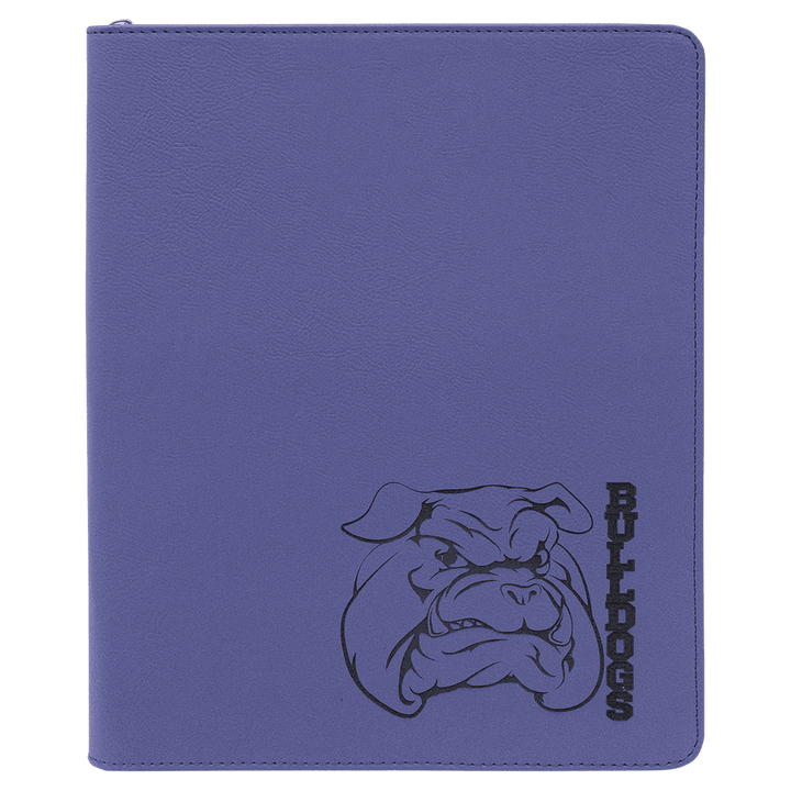 9 1/2" x 12" with Zipper Laserable Leatherette Portfolio with Notepad
