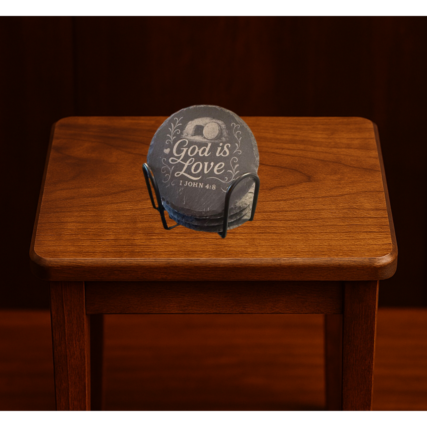 God is Love Slate Coaster