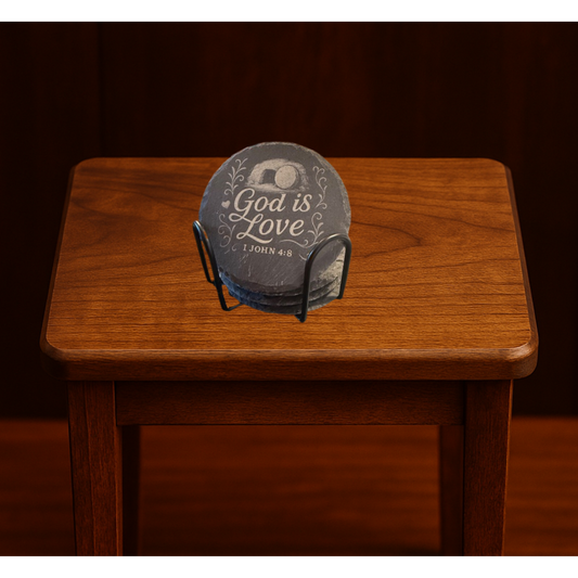 God is Love Slate Coaster