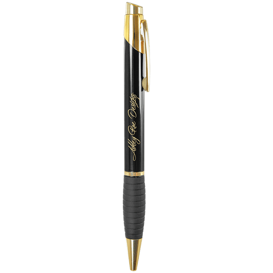 Gloss Brass Ballpoint Pen with Gripper
