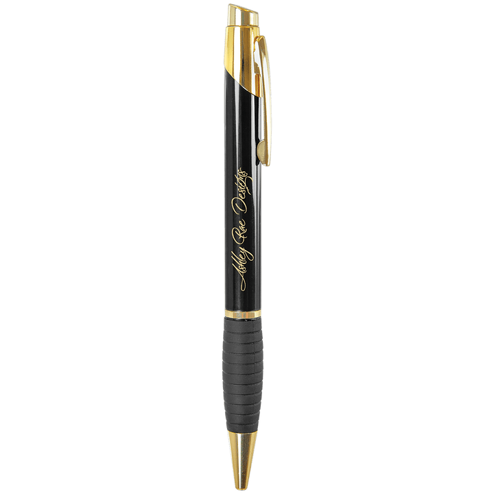 Gloss Brass Ballpoint Pen with Gripper
