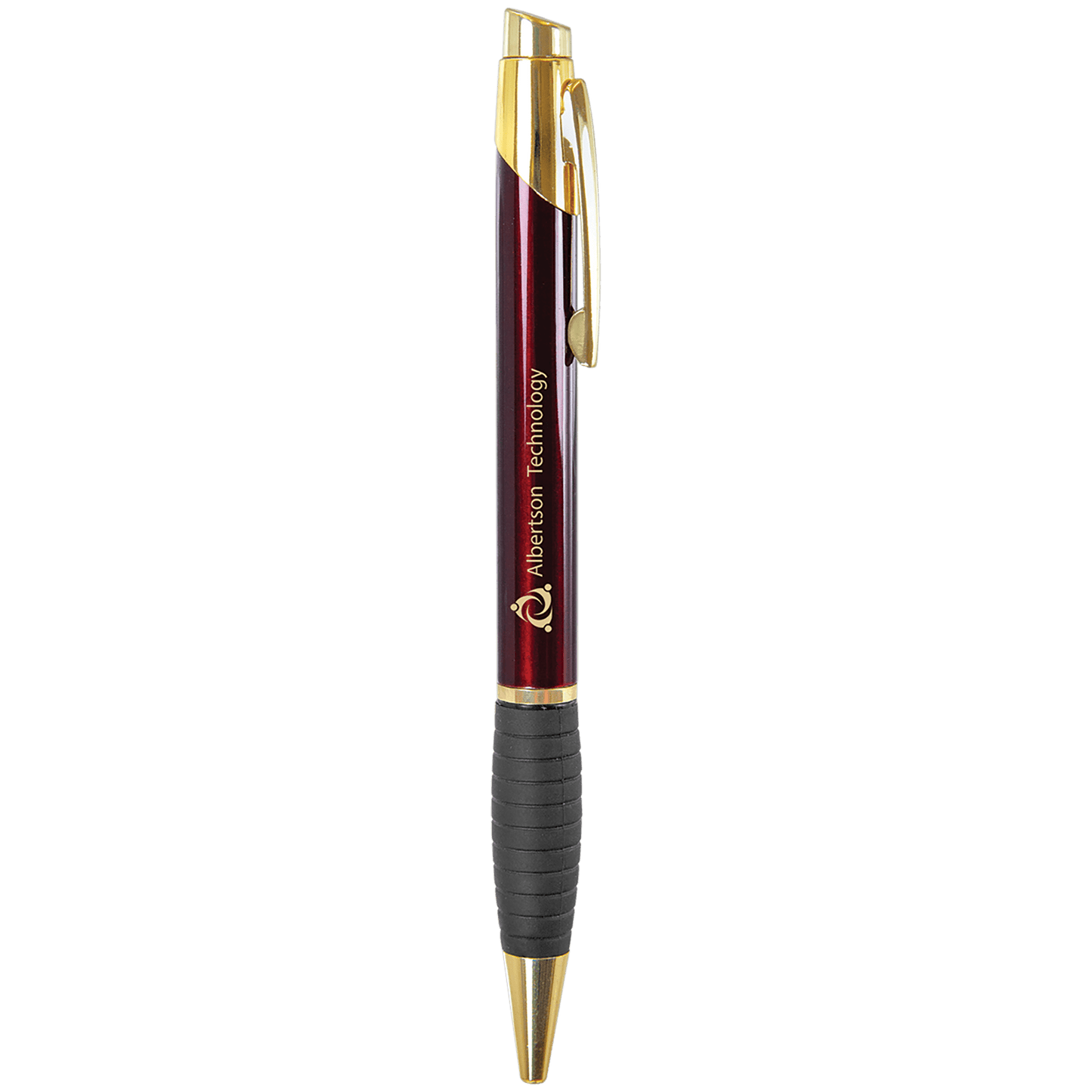 Gloss Brass Ballpoint Pen with Gripper
