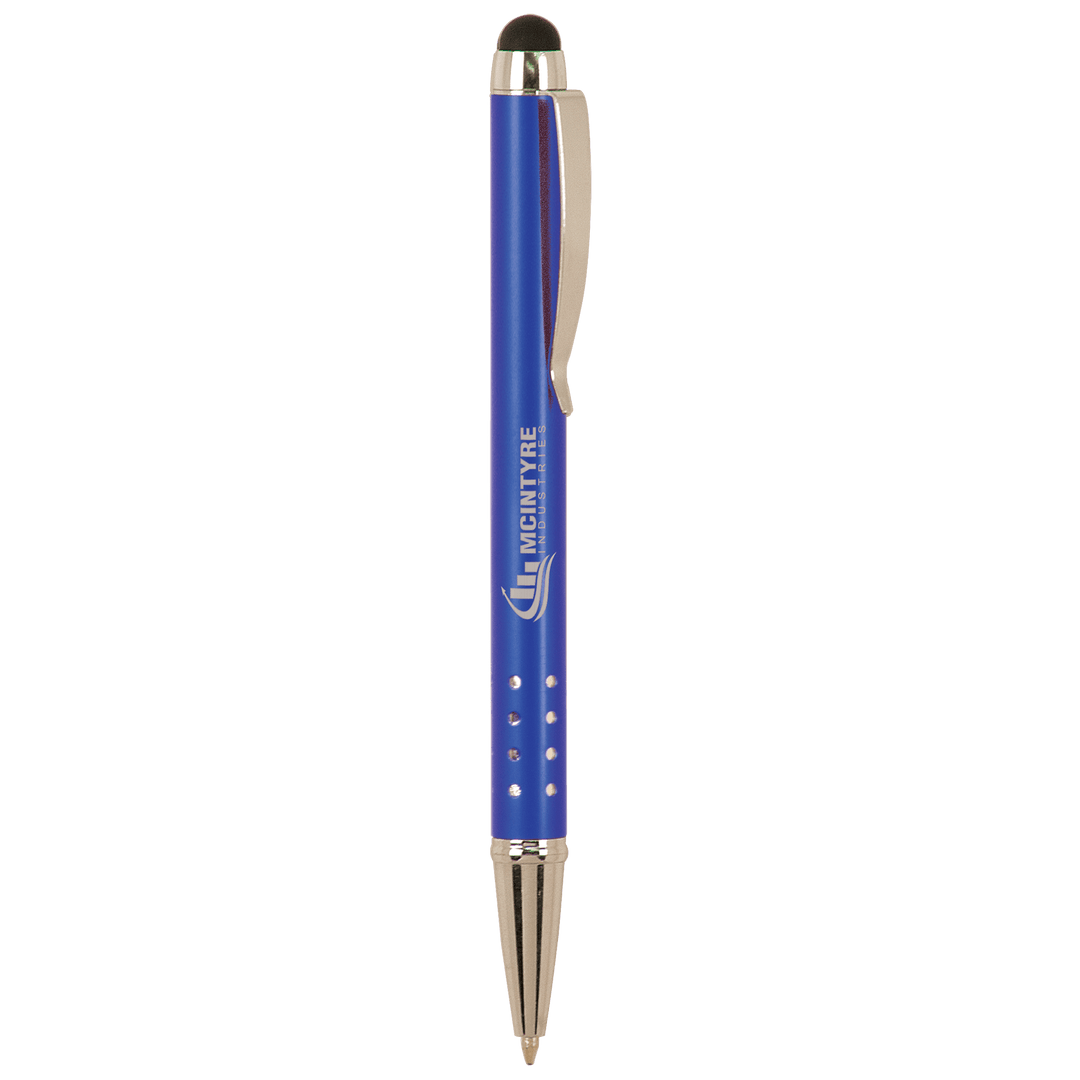 Pen with Silver Trim Laserable Pen with Stylus