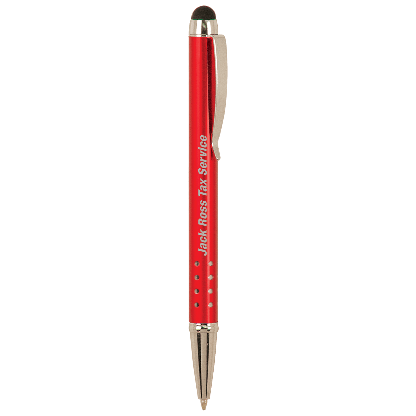 Pen with Silver Trim Laserable Pen with Stylus