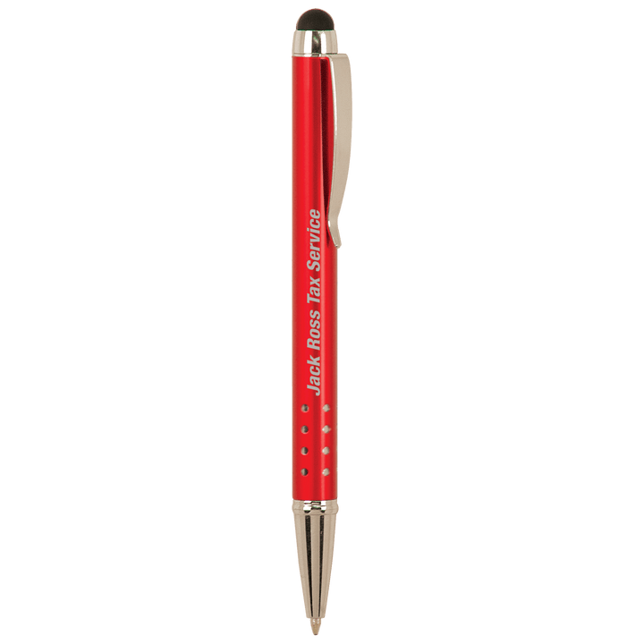 Pen with Silver Trim Laserable Pen with Stylus