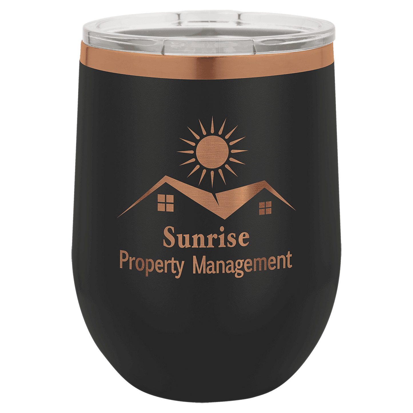 Polar Camel 12 oz. /Rose Gold Stemless Wine Tumbler