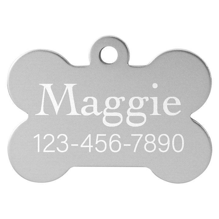 1 1/4" x 3/4" Laserable Anodized Aluminum Bone Pet Tag