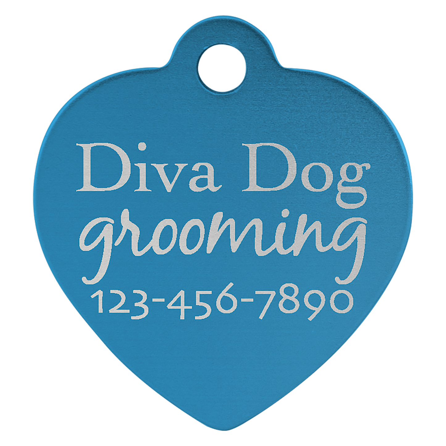 1" x 1" Laserable Anodized Aluminum Heart Pet Tag