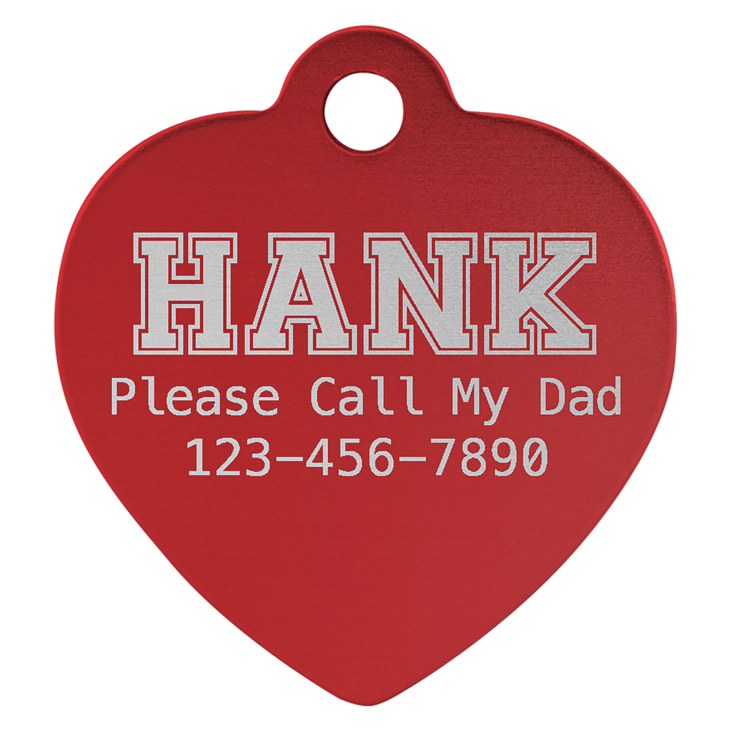 1" x 1" Laserable Anodized Aluminum Heart Pet Tag