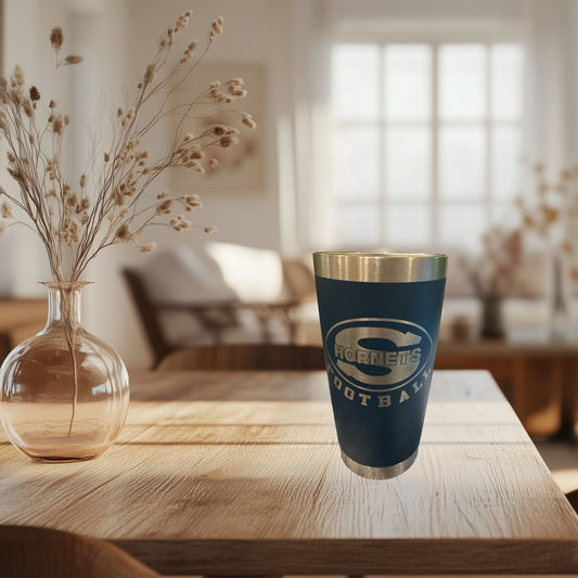 Saline Football 20oz Navy Tumbler